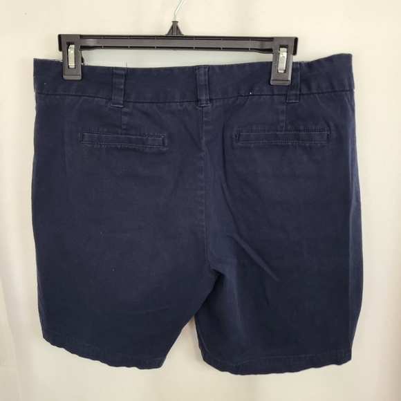 (539) Land and Sea Woman's Flat Front Shorts, Size: 10 Color: Navy Blue - Picture 11 of 15